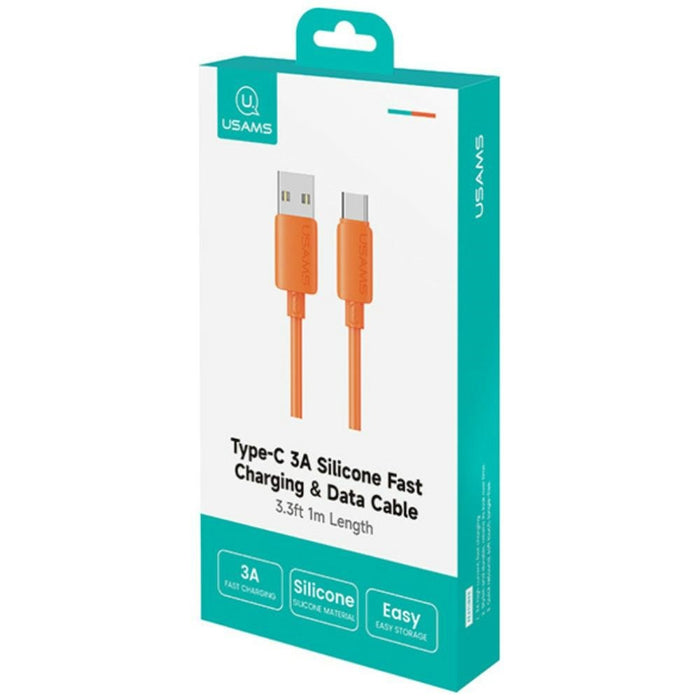 Кабел USAMS U98 3A Silicone Fast Charging, бял