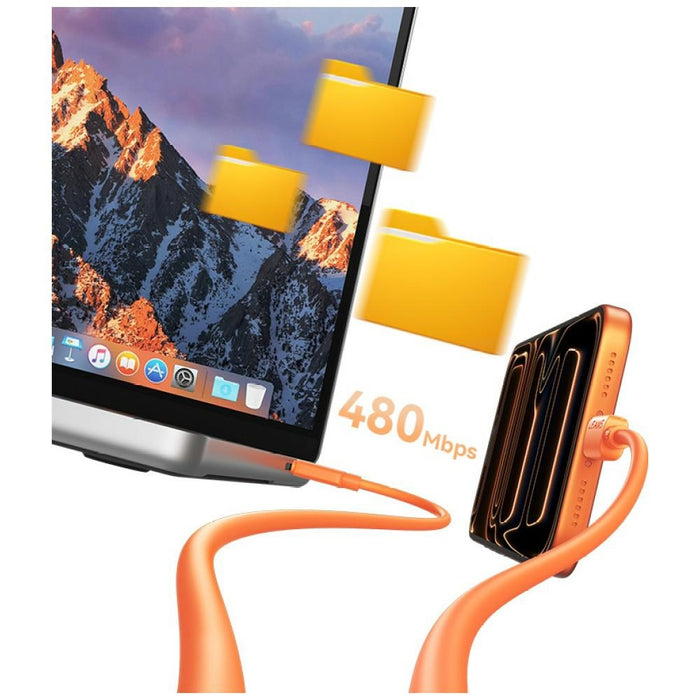 Кабел USAMS U98 3A силиконов Fast Charging USB-C оранжев