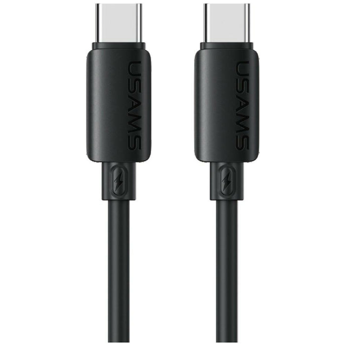 Кабел USAMS U98 60W 3A силиконов за бързо зареждане USB-C към USB-C, черен