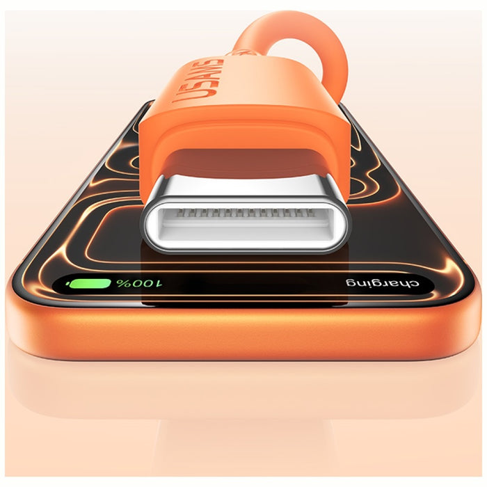 Кабел USAMS U98 60W 3A силиконов за бързо зареждане USB-C към USB-C, черен