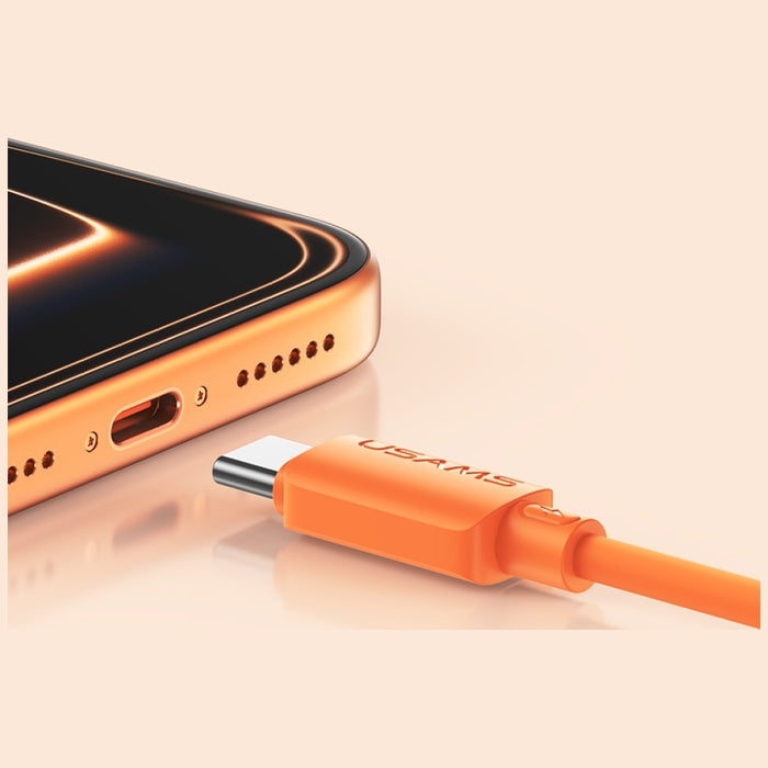 Кабел USAMS U98 60W 3A Silicone Fast Charging за USB-C - USB-C, бял