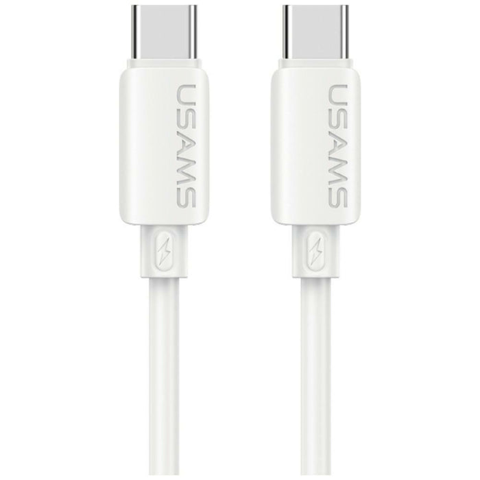 Кабел USAMS U98 60W 3A Silicone Fast Charging за USB-C - USB-C, бял
