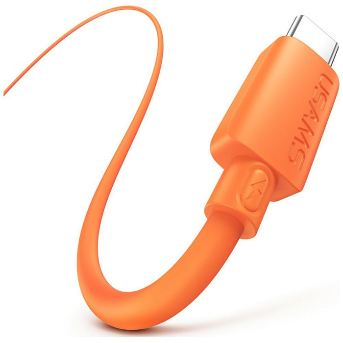 Кабел USAMS U98 60W 3A силиконов Fast Charging USB-C към USB-C, оранжев