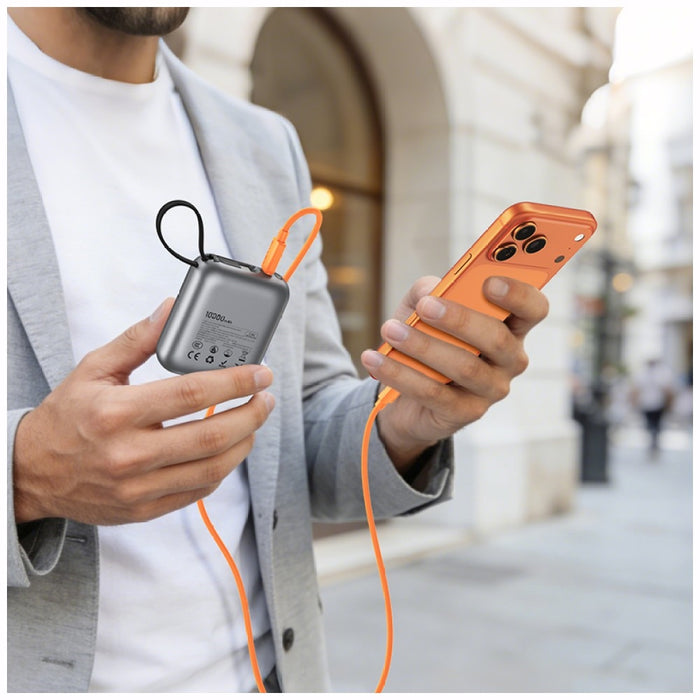 Кабел USAMS U98 60W 3A силиконов Fast Charging USB-C към USB-C, оранжев