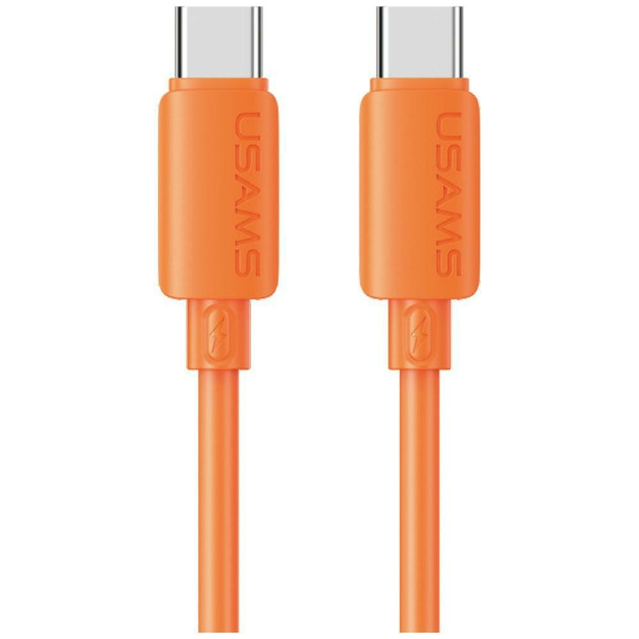 Кабел USAMS U98 60W 3A силиконов Fast Charging USB-C към USB-C, оранжев