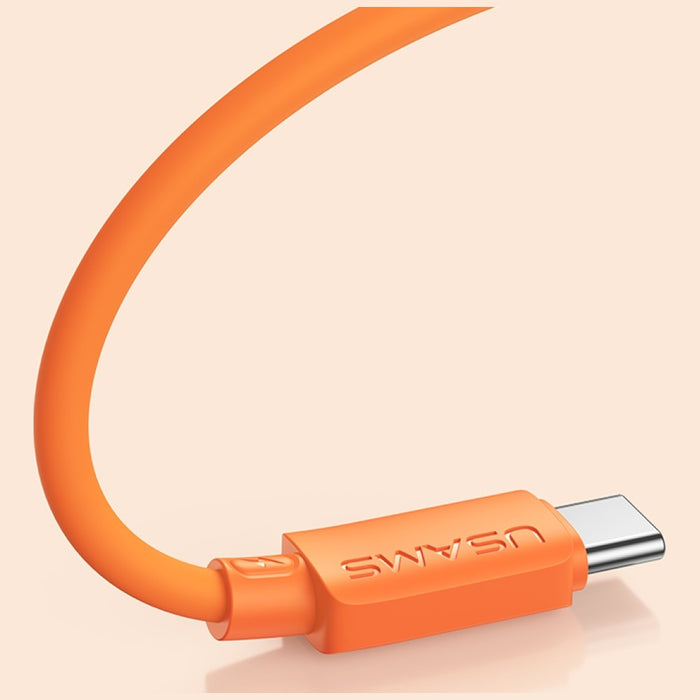 Кабел USAMS U98 30W 3A силиконов Fast Charging за Lightning, оранжев