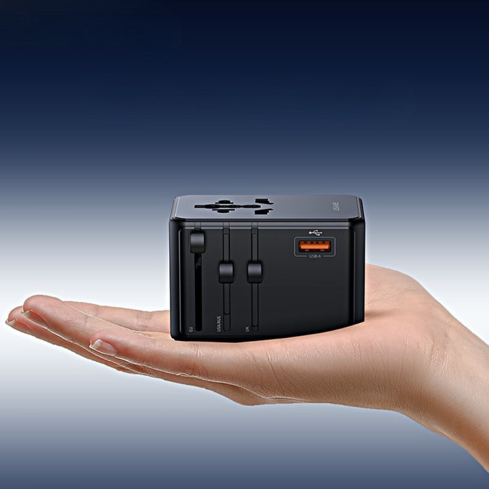 Мрежов адаптер USAMS 4в1 Universal Travel Charger T72 65W US/AU/EU/UK, черен