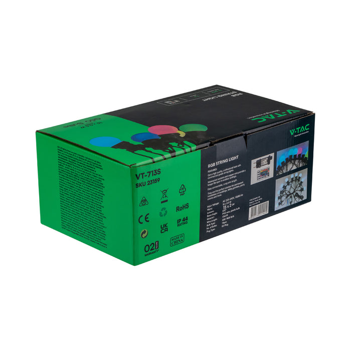 LED ДЕКОРАТИВЕН КАБЕЛ 13M RGB IP44 С ДИСТАНЦИОННО УПРАВЛЕНИЕ V-TAC