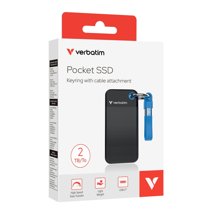 Verbatim Pocket SSD USB 3.2 Gen 2 2TB черен/син