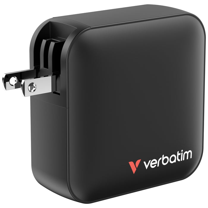 Mini GaN зарядно устройство Verbatim 165 W 4 порта за САЩ с адаптери за ЕС и Обединеното кралство
