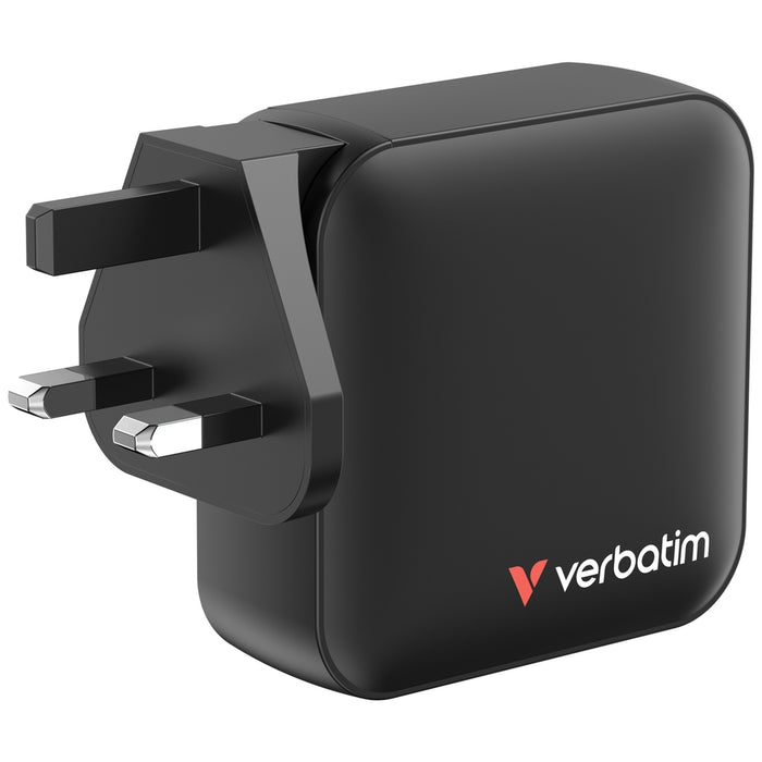 Mini GaN зарядно устройство Verbatim 165 W 4 порта за САЩ с адаптери за ЕС и Обединеното кралство