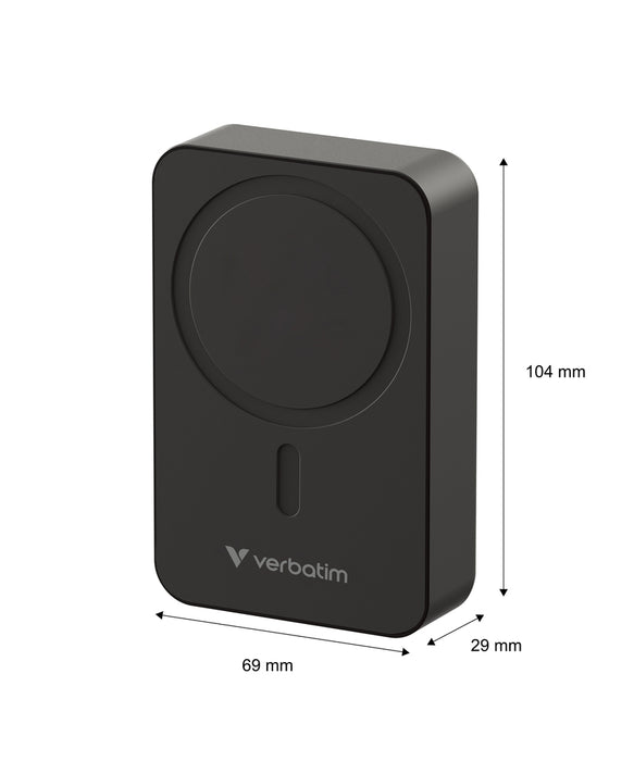 Verbatim Charge 'n' Go Essentials Преносима батерия Powerbank Magnetic Wireless 20000mAh Черен