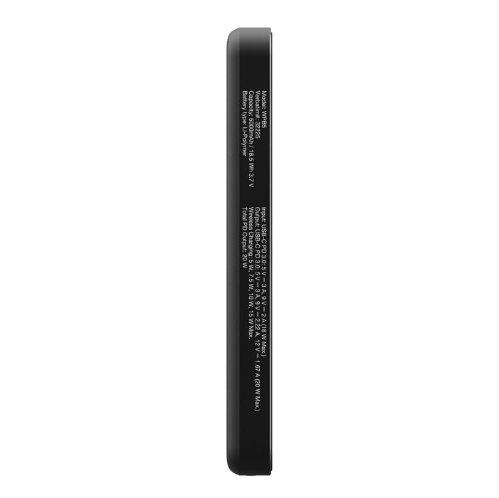 Verbatim Charge 'n' Go Essentials Преносима батерия Powerbank Magnetic Wireless 5000mAh Черен