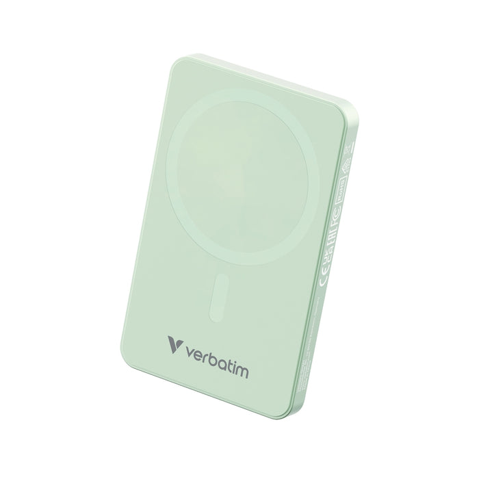 Verbatim Charge 'n' Go Essentials Преносима батерия Powerbank Магнитна безжична 5000mAh зелена
