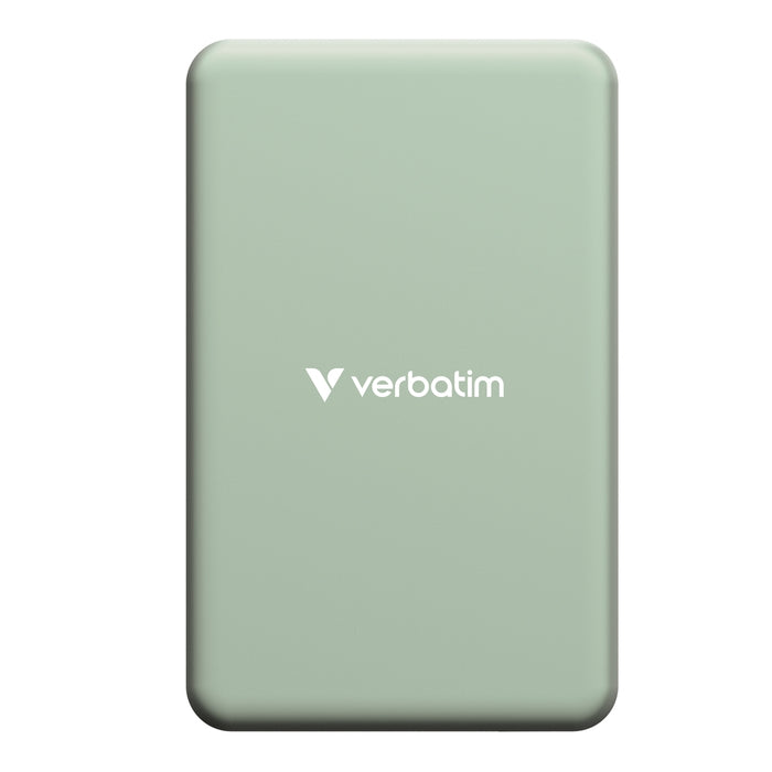 Verbatim Charge 'n' Go Essentials Преносима батерия Powerbank Магнитна безжична 5000mAh зелена