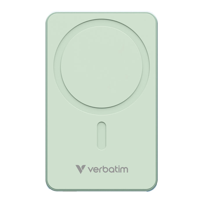 Verbatim Charge 'n' Go Essentials Преносима батерия Powerbank Магнитна безжична 5000mAh зелена