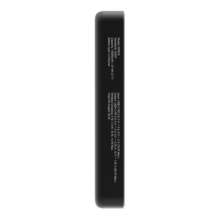 Verbatim Charge 'n' Go Essentials Преносима батерия Powerbank Magnetic Wireless 10000mAh Черен