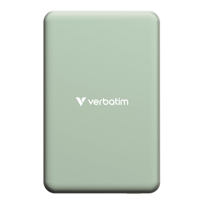 Verbatim Charge 'n' Go Essentials Преносима батерия Powerbank Магнитна безжична 10000mAh зелена