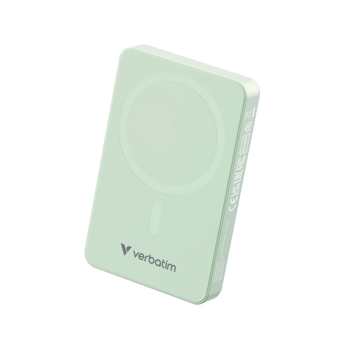Verbatim Charge 'n' Go Essentials Преносима батерия Powerbank Магнитна безжична 10000mAh зелена