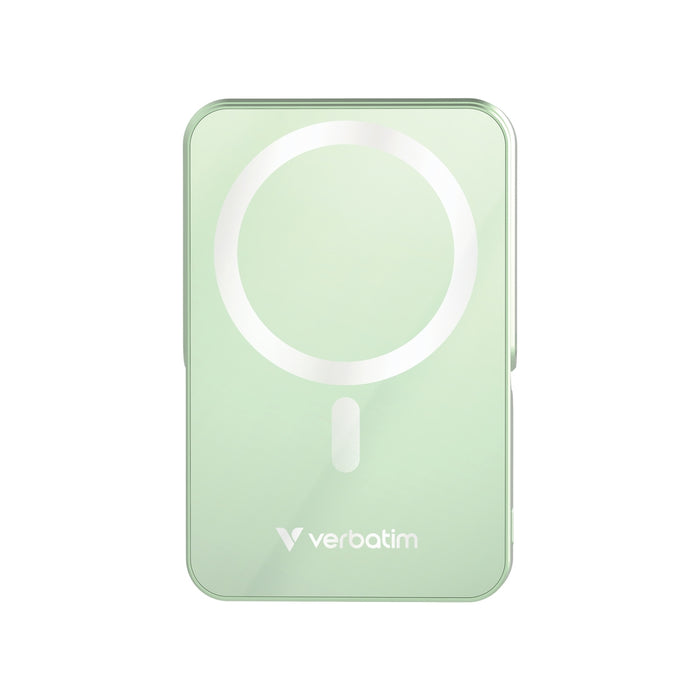 Verbatim Charge 'n' Go Преносима батерия Powerbank със стойка Магнитна безжична 10000mAh зелена