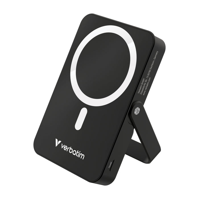 Verbatim Charge 'n' Go Преносима батерия Powerbank с магнитна безжична стойка 10000mAh Черен