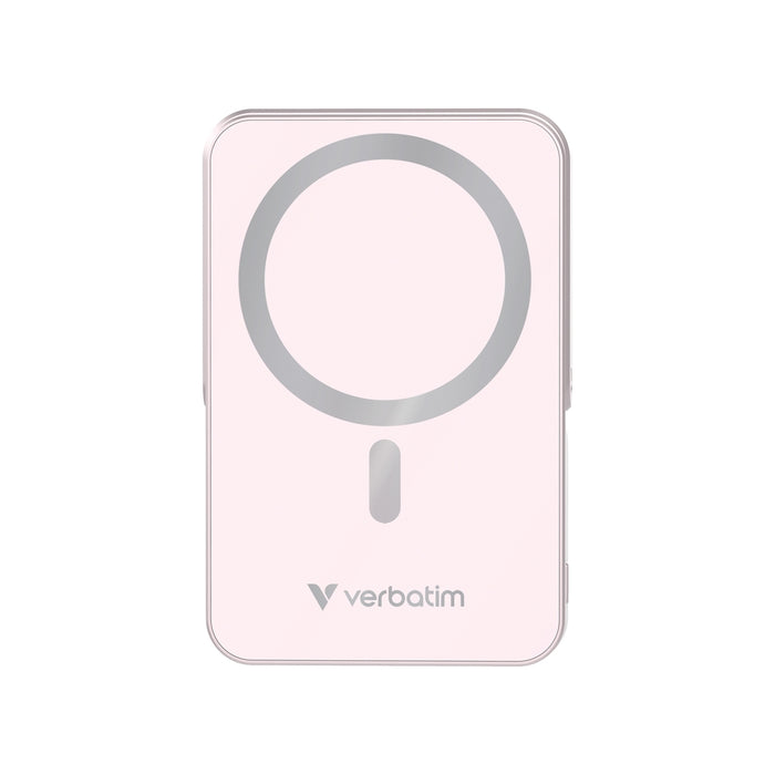 Verbatim Charge 'n' Go Преносима батерия Powerbank с магнитна безжична стойка 10000mAh розов