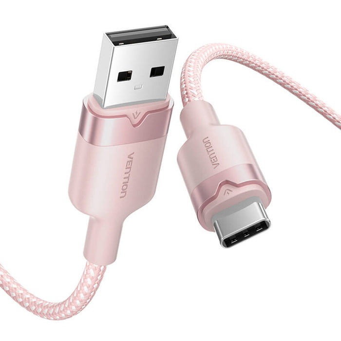 USB 2.0 A към USB-C 3A Vention CTNPF 1M кабел (розов)