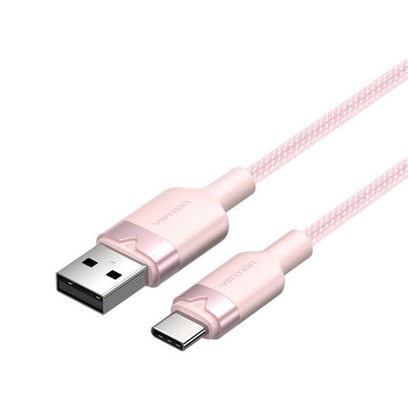 USB 2.0 A към USB-C 3A Vention CTNPF 1M кабел (розов)