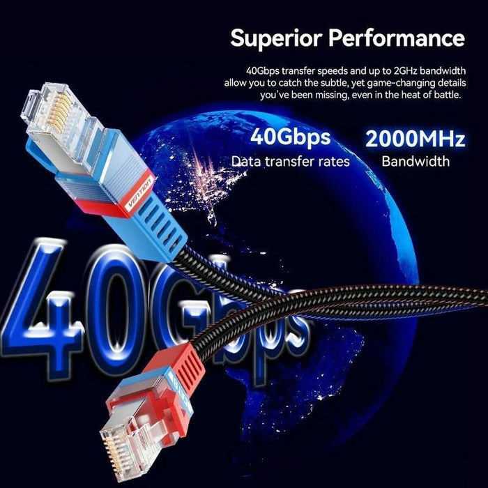 S/FTP категория 8 твърд мрежови кабел Vention IKJBF Черен