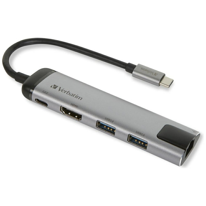 Адаптер Hub Verbatim 49141 с USB 3.0/Ethernet, алуминиев