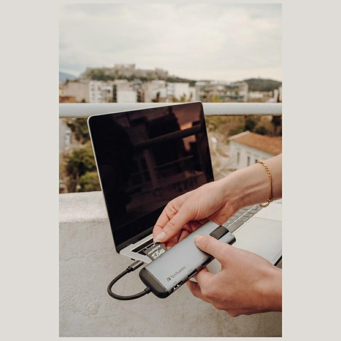Адаптерен хъб Verbatim M1/M2/USB 3.0/M3/Ethernet/SD/M4, алуминиев