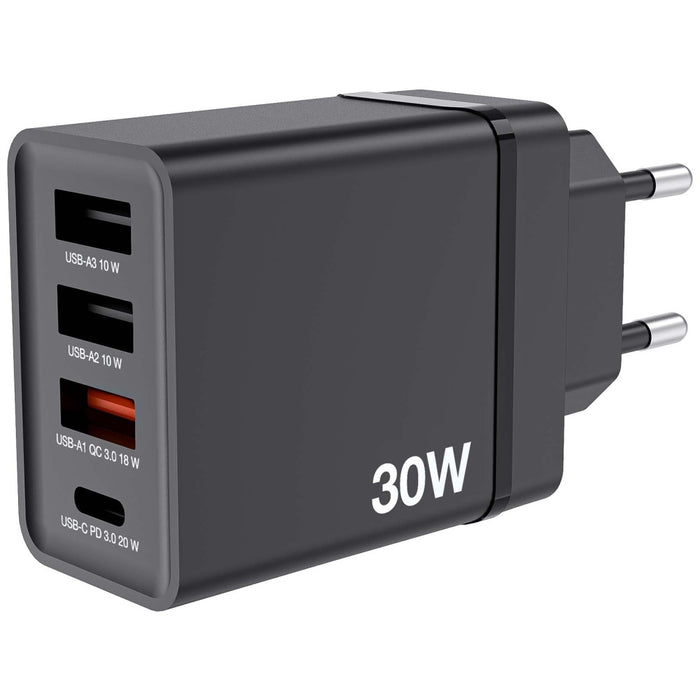 Зарядно Verbatim 30W PD 3.0, черно