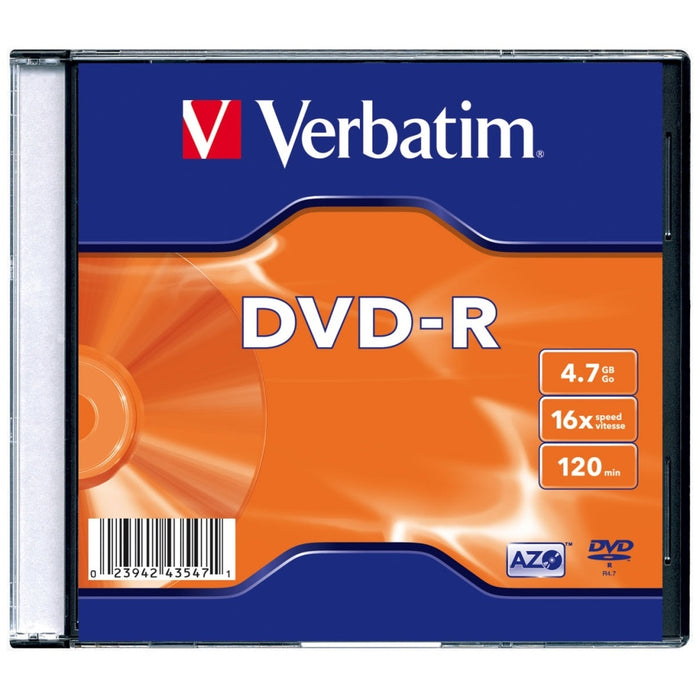 Verbatim DVD-R диск 4.7GB 16x AZO, сребристо матово
