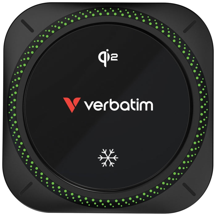 Автомобилен держач Verbatim n Drive Qi2 15W RGB с безжична зарядка, черен