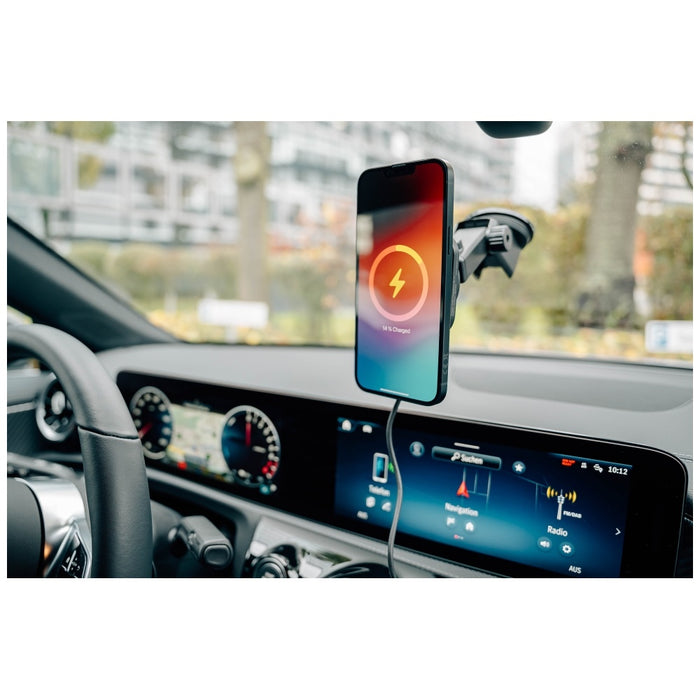 Автомобилна стойка Verbatim n Drive 15W RGB с безжично зареждане 31862, черна/сребриста