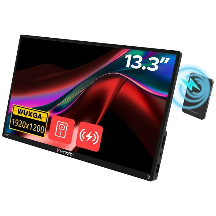 Преносим сензорен монитор Verbatim ALU 13.3" WUXGA с powerbank 5000mAh, черен 32087