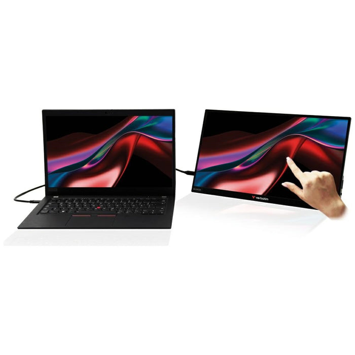 Преносим сензорен монитор Verbatim ALU 13.3" WUXGA с powerbank 5000mAh, черен 32087