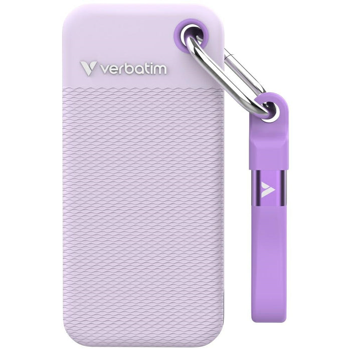 Външен диск Verbatim Pocket SSD 2TB USB-C 3.2 gen.2, бял-лилав, 32323