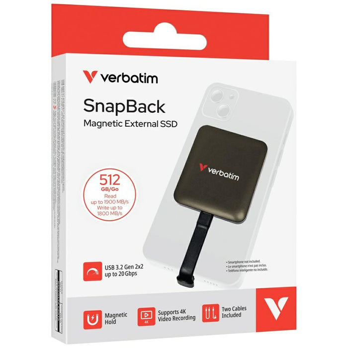 Външен SSD диск Verbatim Snapback 512GB USB 3.2 Gen, mocha metallic