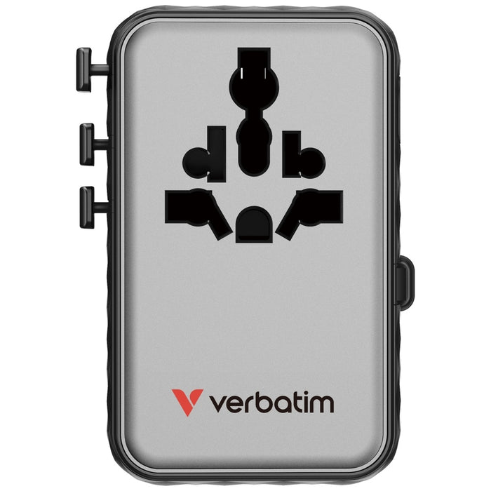 Зарядно Verbatim Adapter подорожно EU/UK/US GaN PD, черен 30191