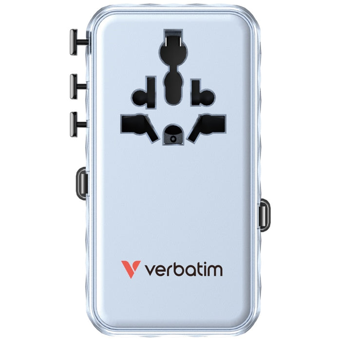 Адаптер Verbatim 30187 EU/UK/US GaN PD 70W, син