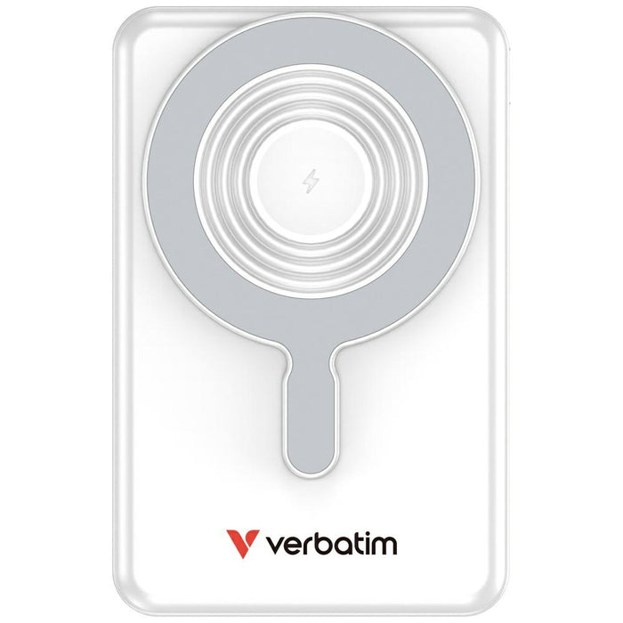 Powerbank Verbatim Charge n Go с магнитна безжична основка, TFT дисплей, сребрист
