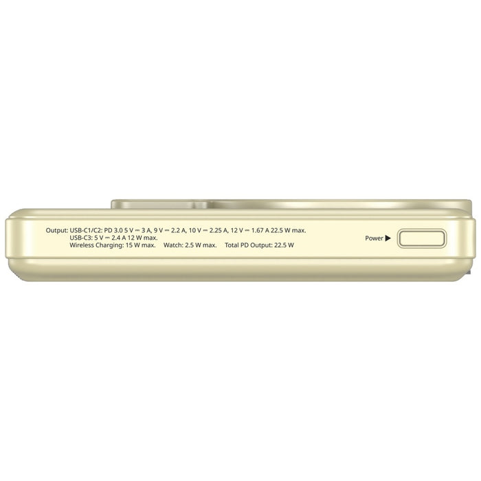 Powerbank Verbatim Charge n Go 32274 с магнитна безжична подложка и TFT дисплей, златен