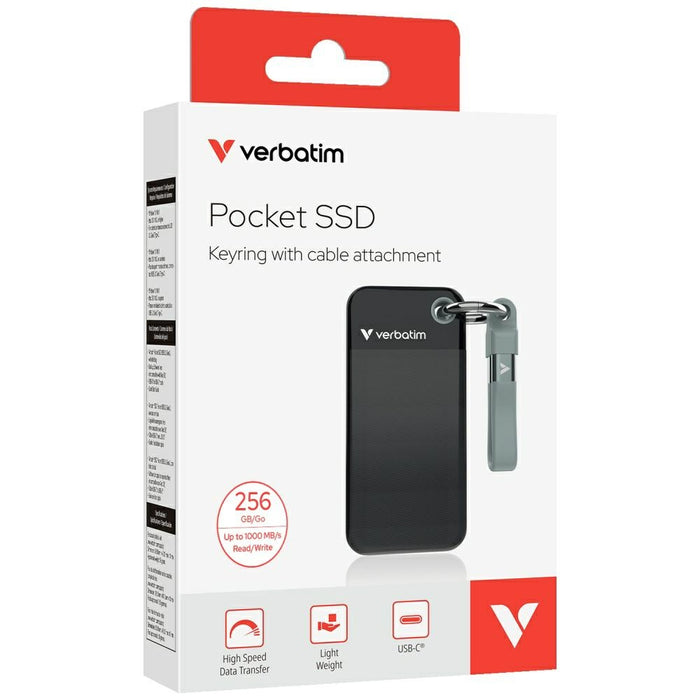 Външен твърд диск Verbatim Pocket SSD 32415 USB 3.2 Gen.2, черно-сив