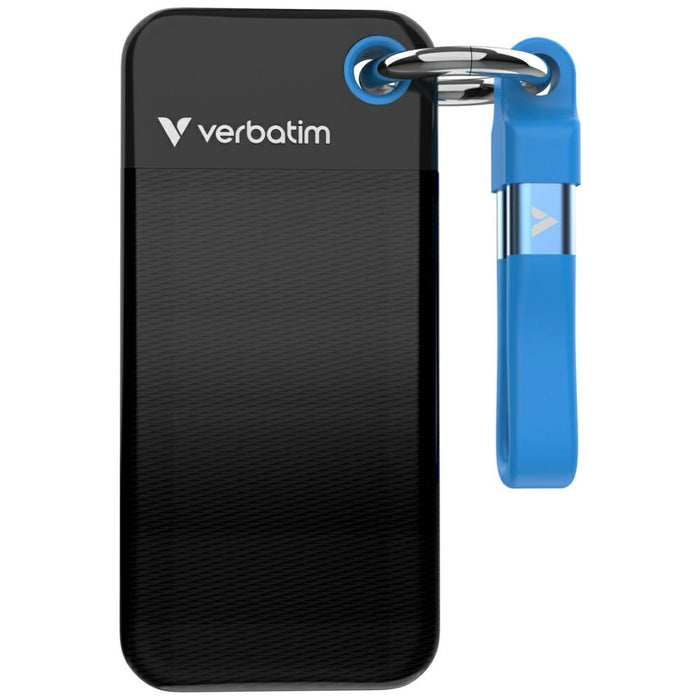 Външен твърд диск Verbatim Pocket SSD 256GB USB-C 3.2 gen.2, черно-син 32416
