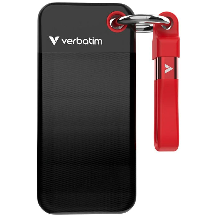 Външен диск Verbatim Pocket SSD M0 M1 3.2 gen.2, черно-червен 32417