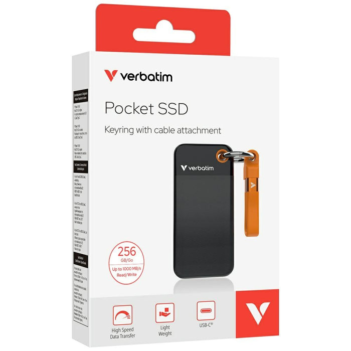 Външен SSD Verbatim Pocket 32418 3.2 gen.2, черно-оранжев