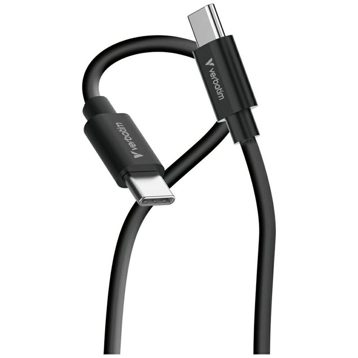 Кабел Verbatim Sync &amp; Charge USB-C to C essentials 60W, черен/бял