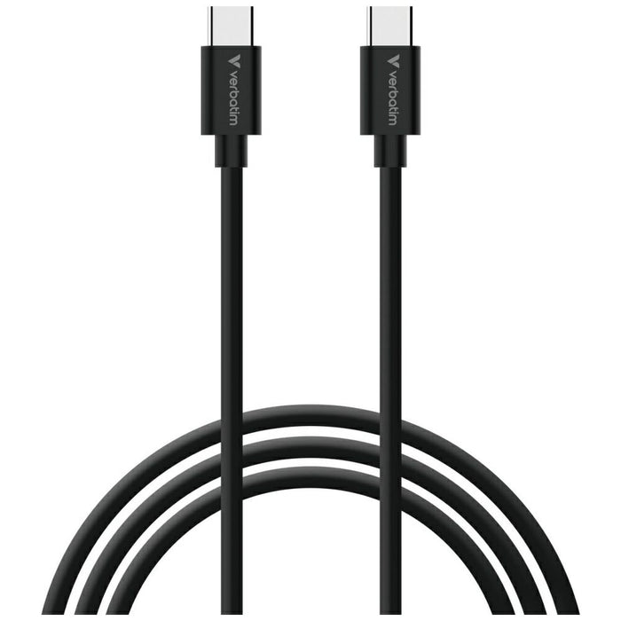 Кабел Verbatim Sync &amp; Charge USB-C to C essentials 60W, черен/бял