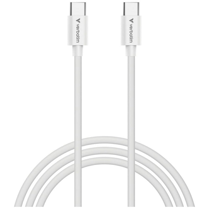 Кабел Verbatim Sync &amp; Charge USB-C to C essentials 60W, черен/бял